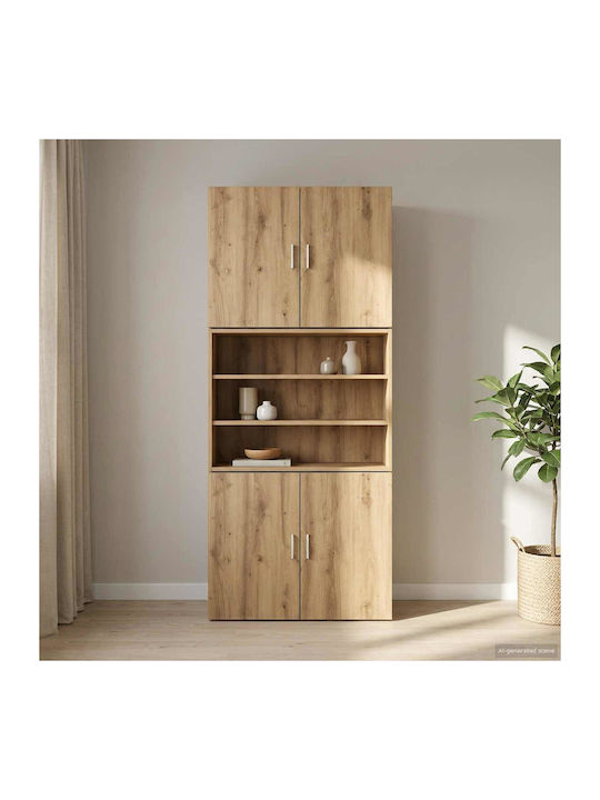Wall Living Room Cabinet Made of Particle Board in Oak 80x42.5x64cm