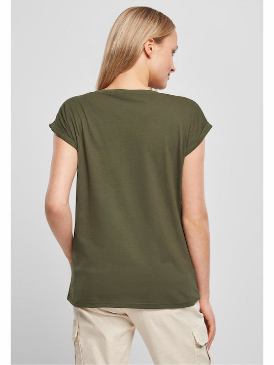 Build Your Brand Women's Promotional T-Shirt Black Olive