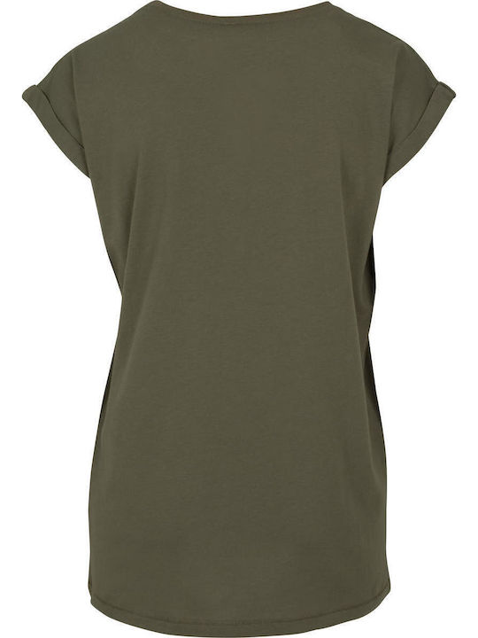 Build Your Brand Women's Promotional T-Shirt Black Olive