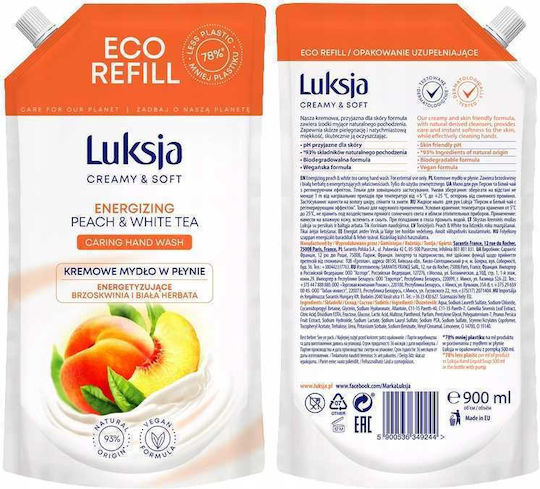 Luksja Cremige Flüssigseife Pfirsich Weißer Tee 900 ml
