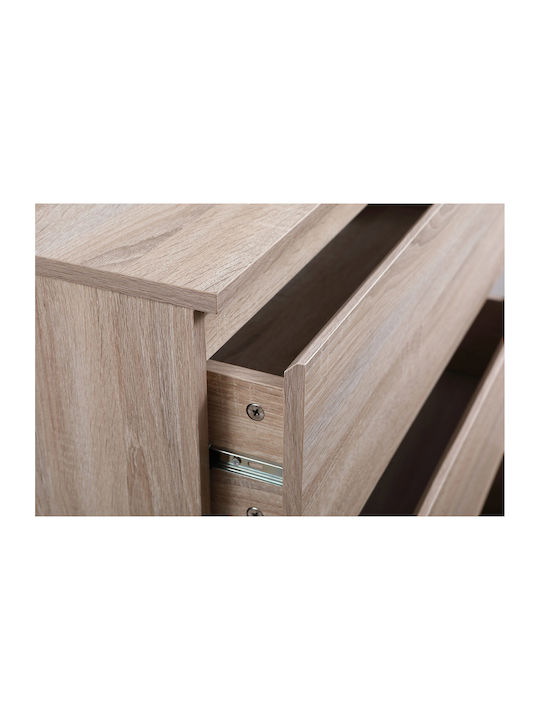 Kommode Schlafzimmer Holz mit 3 Schubladen Natürliches Holzschatten 80x40x80cm