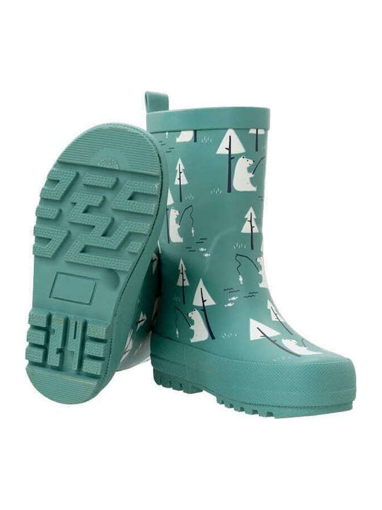 Kids Wellies with Internal Lining Green