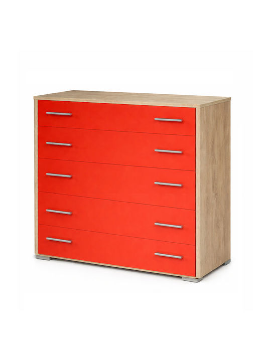 Bibliotecă de Pardoseală Din Lemn Roșie 80x45x90cm