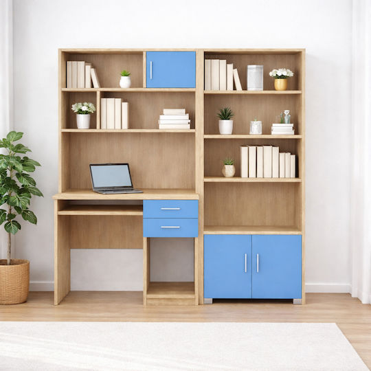 Βιβλιοθήκη Δαπέδου Ξύλινη Γαλάζια 75x30x180cm Βιβλιοθήκη Δαπέδου Ξύλινη Γαλάζια 75x30x180cm