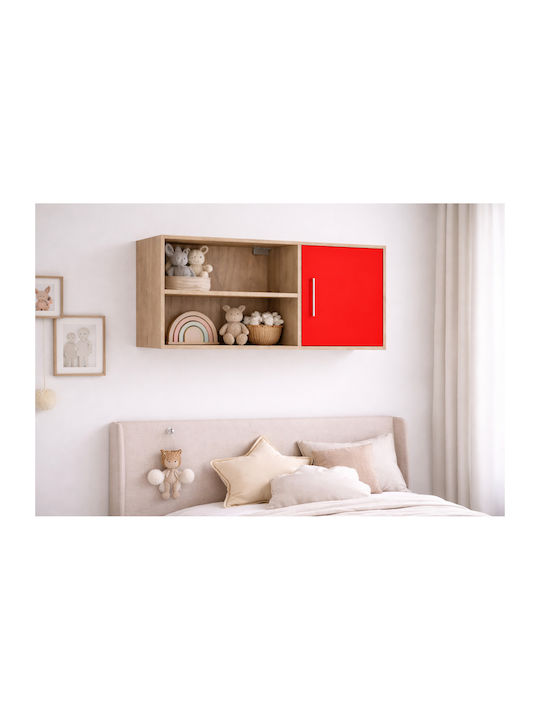 Silky Bibliotecă De Perete Din Lemn Roșie 100x30x43cm
