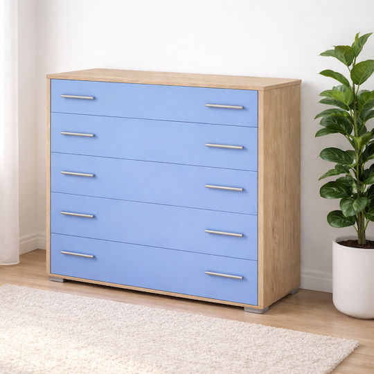 Βιβλιοθήκη Δαπέδου Ξύλινη Γαλάζια 80x45x90cm