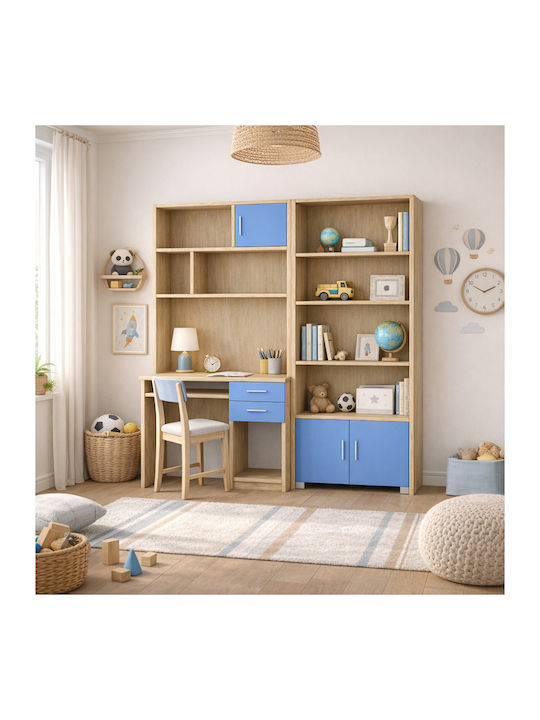 Holz Boden Bücherregal Hellblau 100x30x100cm