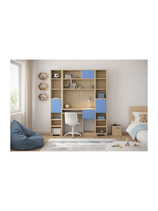 Holz Boden Bücherregal Hellblau 100x30x100cm
