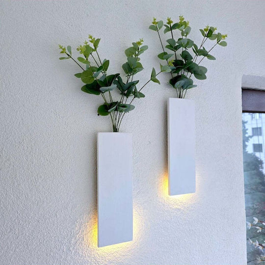 SteweHome Wall Decor White Wooden 30x10cm
