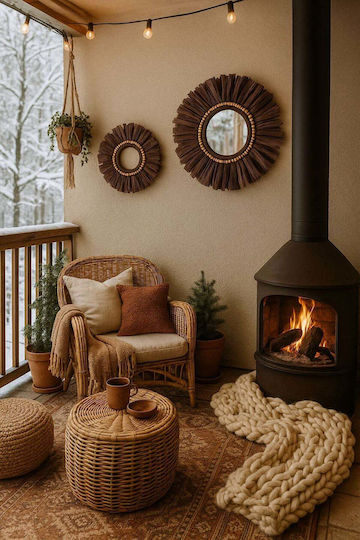 SteweHome Handmade Wall Decor Brown Wooden 40x40cm 2 Pieces