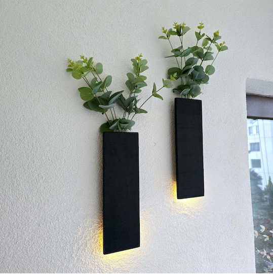 SteweHome Wall Decor Black Wooden 30x10cm 2 Pieces