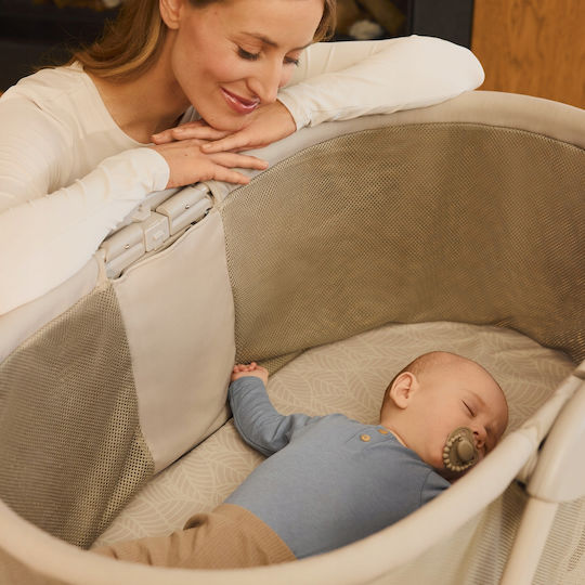 Lionelo Baby Cradle with Mattress and Wheels Beige
