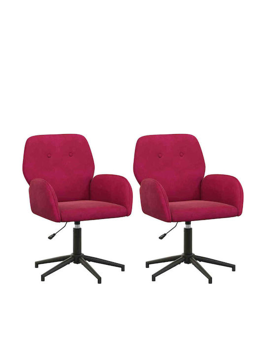 Drehbarer Besucherstuhl mit Armlehnen in Roter Farbe 54x55x90cm 2Stücke