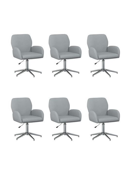 Drehbarer Besucherstuhl mit Armlehnen in Grau Farbe 54x58x90cm 6Stücke