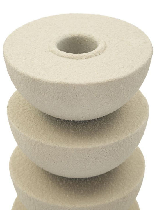 Mauro F Metall Kerzenhalter in Beige Farbe 10x21cm
