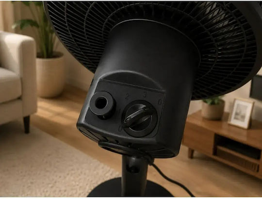 Verk Group 16047V Вентилатор Стоящ 75W Диаметър 34cm Черен