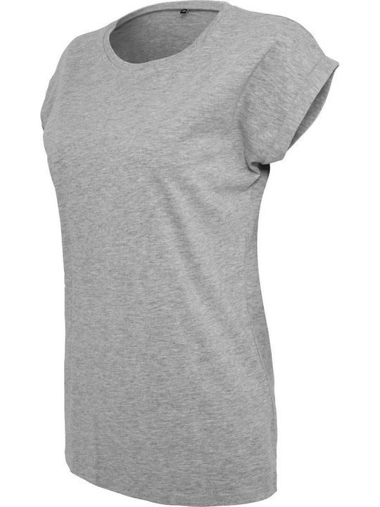 BYB Γυναικείο Διαφημιστικό T-shirt Κοντομάνικο Λευκό Heather Grey