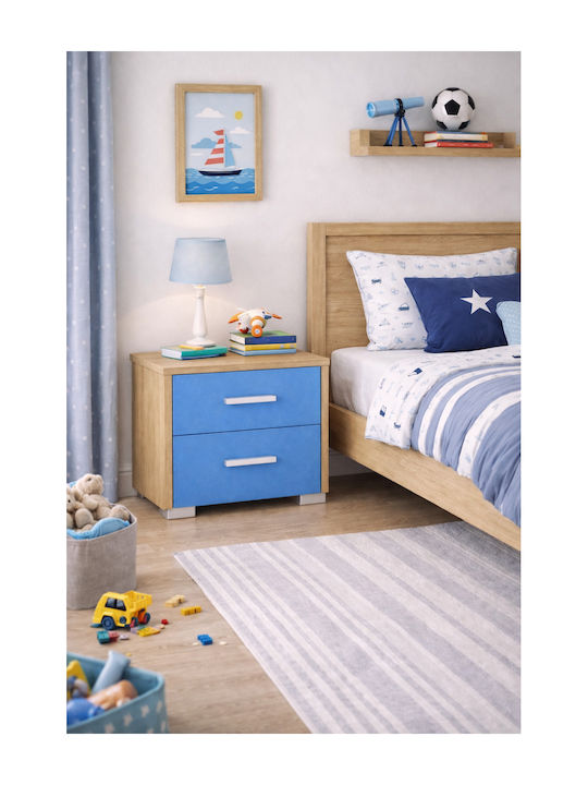 Wooden Blue Bedside Table 50x34x48cm