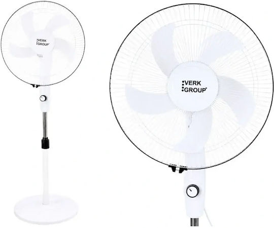 Verk Group Подов вентилатор 40W с диаметър 40cm Бял