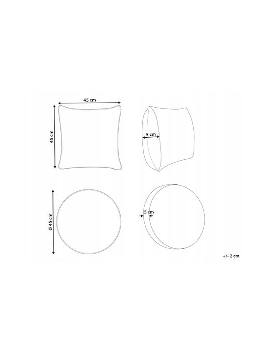 Beliani Μαξιλάρι Καναπέ Sindora από 100% Βαμβάκι White 45x45εκ.