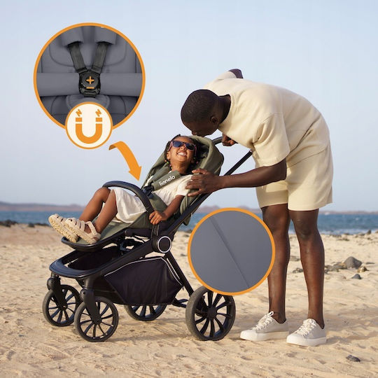 Lionelo Mika Plus Reversible Baby Stroller Suitable for Newborn Beige Sand 10.9kg