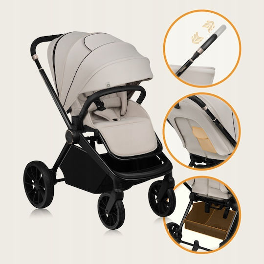 Lionelo Mika Plus Reversible Baby Stroller Suitable for Newborn Beige Sand 10.9kg