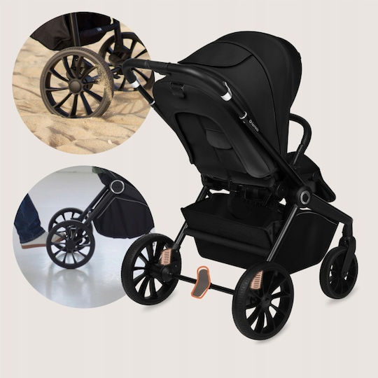 Lionelo Mika Plus Reversible Pushchair Suitable for Newborn Black Onyx 10.9kg