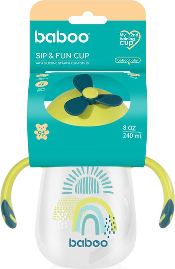 Baboo Pahar Pentru Copii Cu Mânere Și Pai Cup With Silicon Nipple Din Silicon 240ml