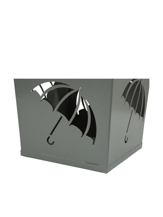 Mauro F Metallic Grey Umbrella Rack 19x19x48cm