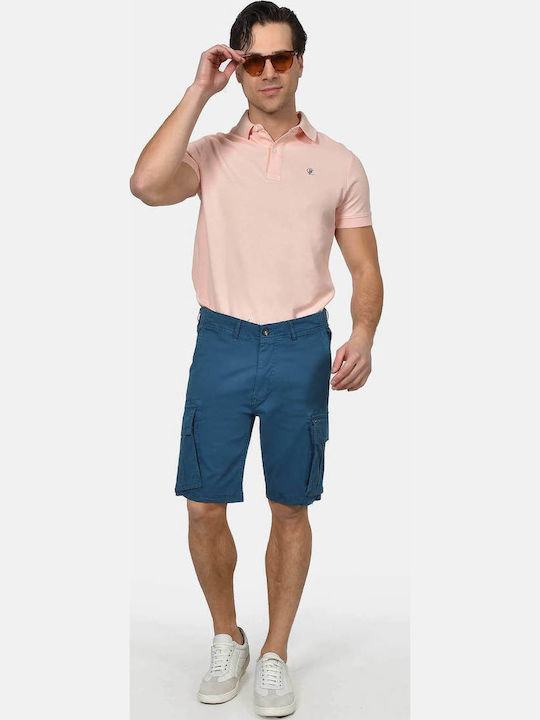 Pantaloni Scurți Bărbați Cargo Albastru Deschis