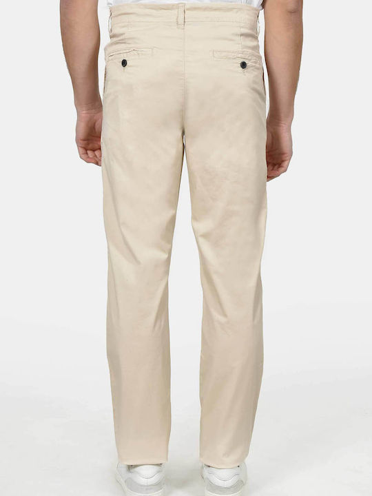 Men's Trousers Chinos Elastic Relaxed Fit Beige