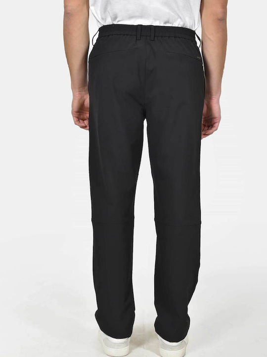 Herrenhose Chinos Elastisch Regulär Passform Schwarz