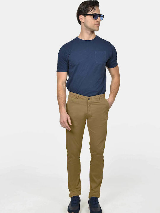 Herrenhosen Chinos Elastisch Schlank Passform Camel