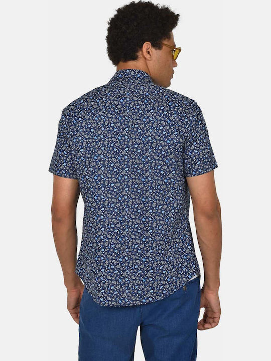 Short Sleeve Shirt in Regular Fit Floral Blue