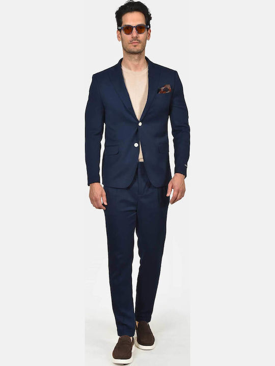 Men’s Suit Jacket with Slim Fit Navy Blue