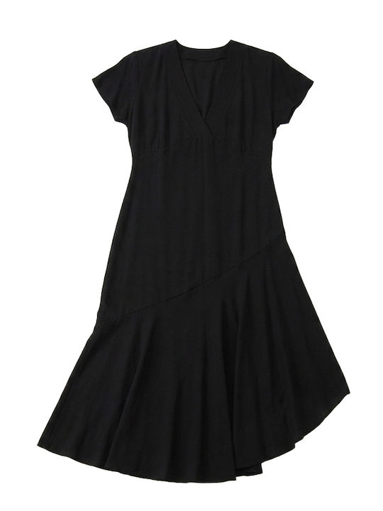 Summer Midi Evening Dress Black