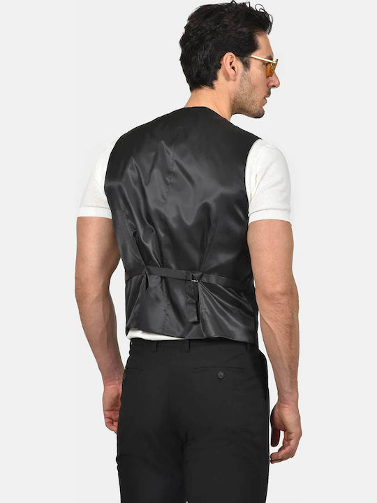 Winter Herrenanzug mit Weste mit Schlanke Passform Schwarz
