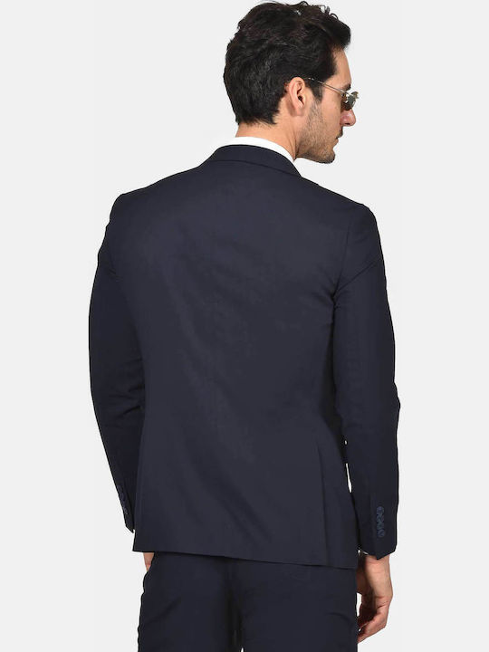 Winter Herrenanzug mit Weste mit Schlanker Passform Marineblau