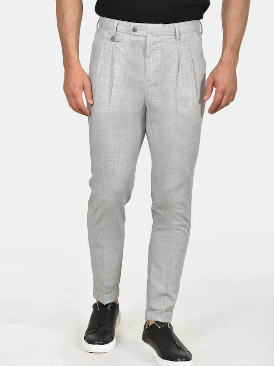 Winter Men's Suit with Vest Slim Fit Light Grey