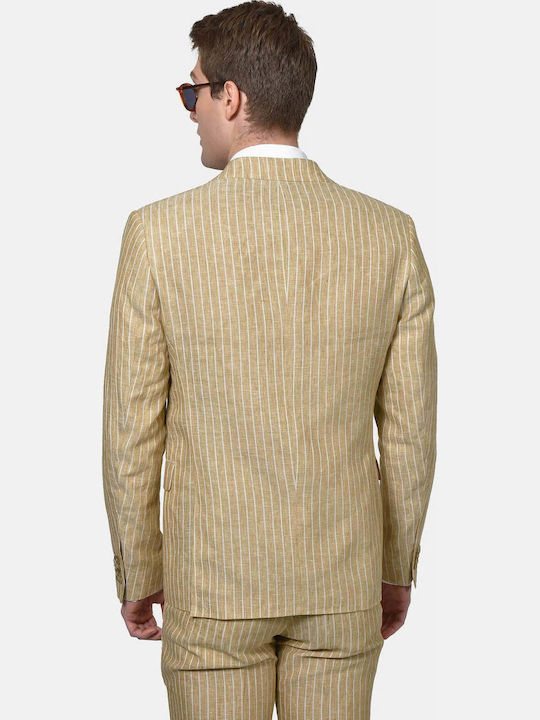 Summer Men's Suit with Regular Fit Beige