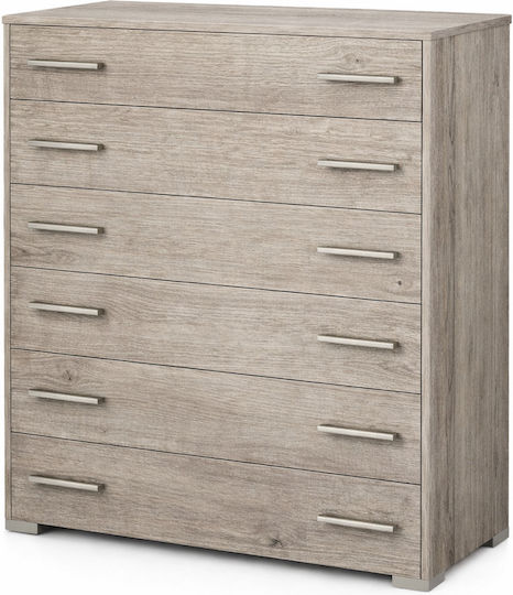 Comodă Dormitor Din Lemn Cenușie 90x45x108εκ.