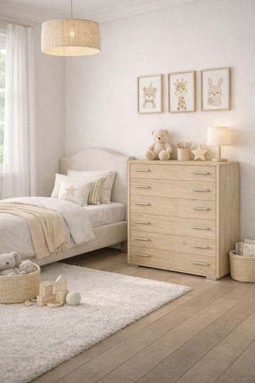 Kommode Schlafzimmer Holz Eiche 90x45x108cm