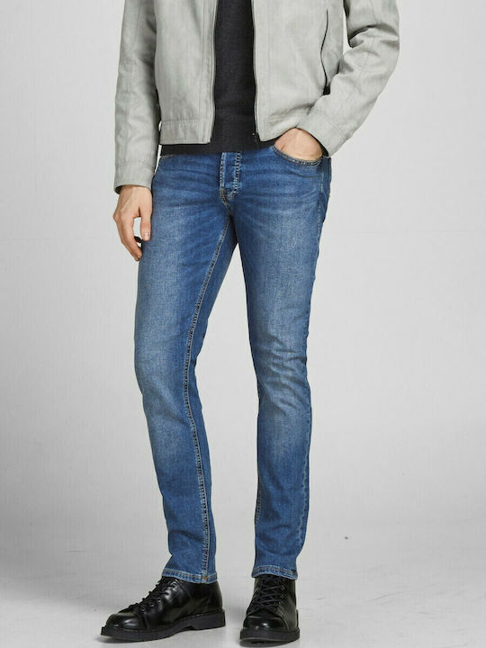 Glenn Men's Jeans Pants Elastic with Slim Fit Blue