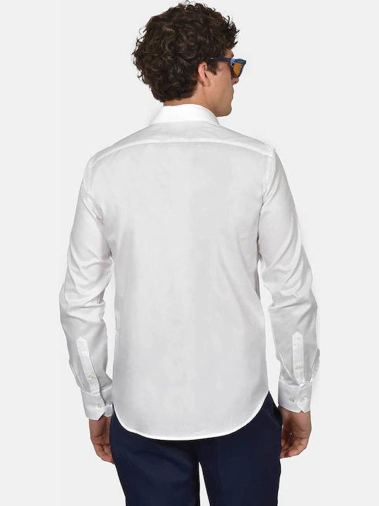 Long Sleeve Cotton Shirt in Regular Fit White
