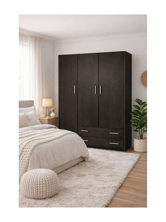 Τρίφυλλη Ντουλάπα Wenge 150x60x180cm