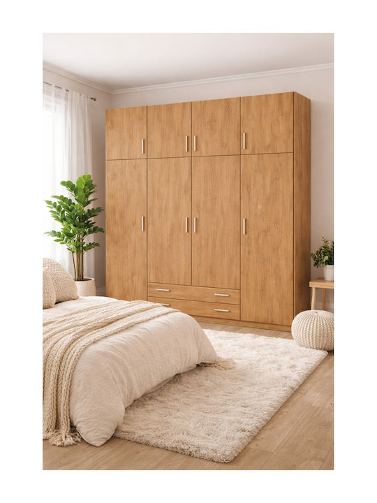Vier Türen Kleiderschrank Walnuss 200x60x240cm