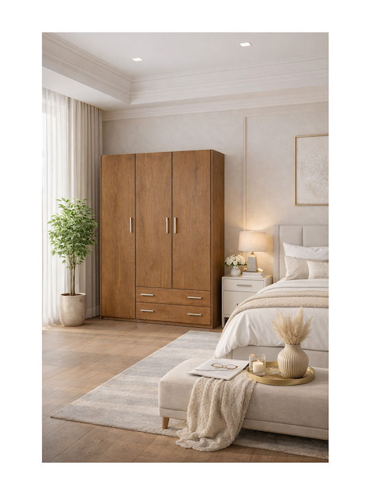 Dreifachtür Kleiderschrank Walnuss 150x60x180cm