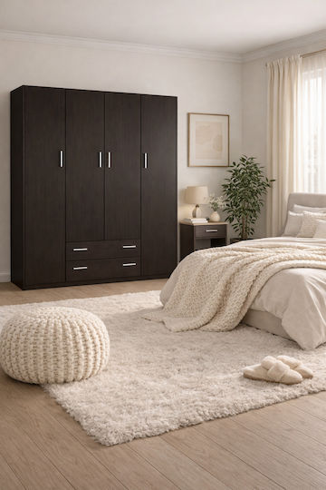 Τετράφυλλη Ντουλάπα 200x60x180cm Wenge Τετράφυλλη Ντουλάπα 200x60x180cm Wenge