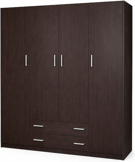Τετράφυλλη Ντουλάπα Wenge 200x60x180cm