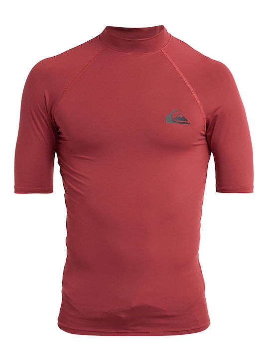Quiksilver Everyday UPF 50+ Men Short Sleeve Sun Protection Shirt Red